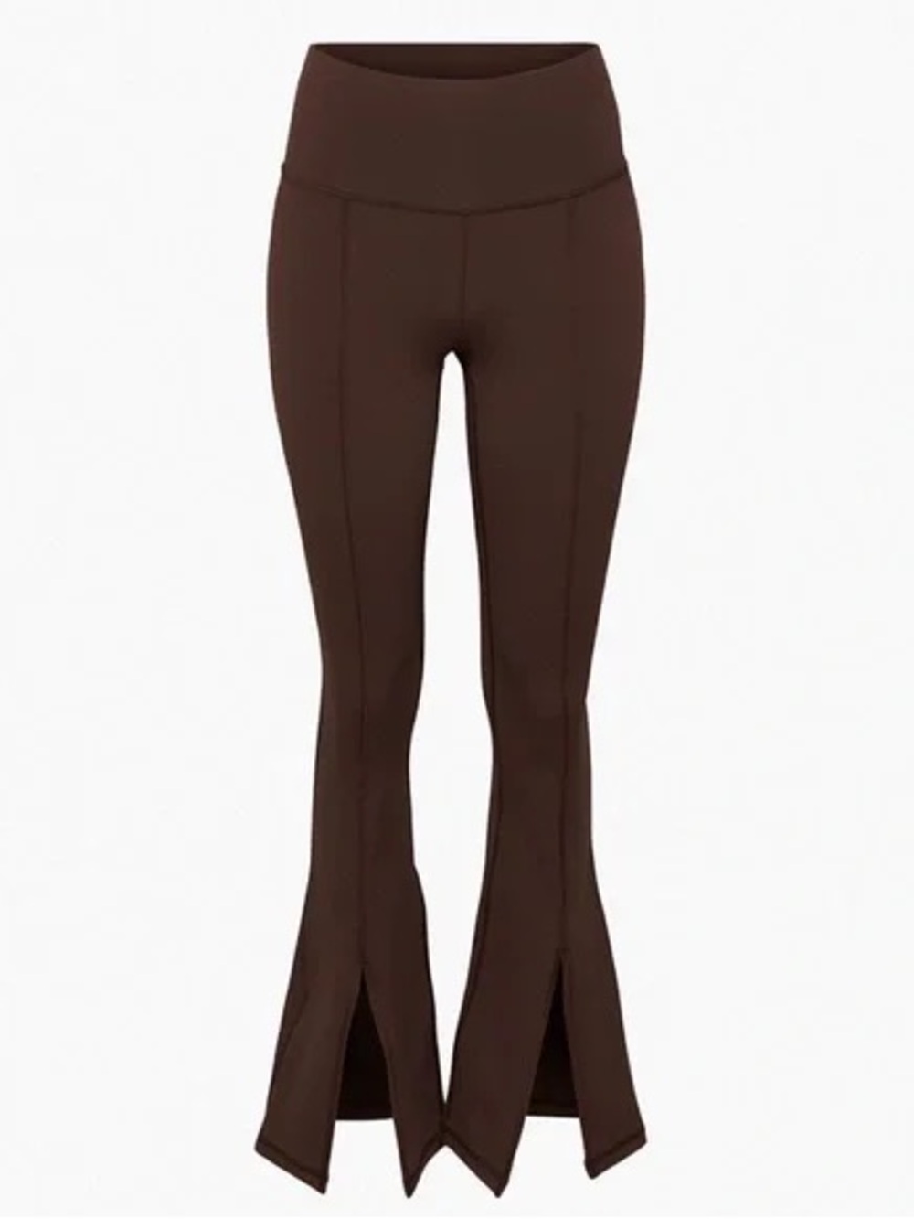 TNA Aritzia High-Waist Brown Flared Split-Hem Leggings XS - Rich Mocha Brown